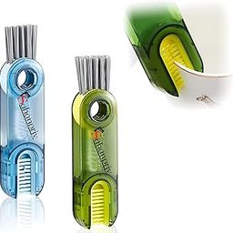sahanpriy Polypropylene (Pack of 2) 3 in 1 Multifunctional Bottle Cleaning Brush for Bottle Cap|Cup Cleaner Brush|Multipurpose Tool for Crevices, Grooves, Lid, Straw|Cup Lid Gap Cleaning Brush.-image-77