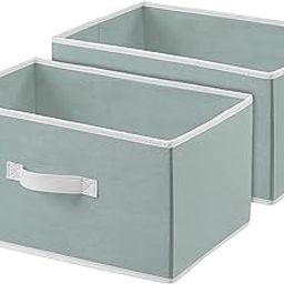 Kuber Industries Foldable Boxes For Storage (Pack of 2) - Multipurpose Storage Organizer For Clothes | Wardrobe | Closet | Toys | Books | Home - Undergarment Organizer Basket With Handle (Light Grey)-11