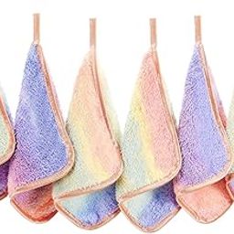 PHOGARY Microfibre Face Cloth 6 Pack, Reusable Makeup Remover Cloth for Face, Microfibre Cleansing Cloths Face Wipes, Make Up Remover Face Towels - Washable & Gentle on Skin (8 x 8in, Rainbow)-image-14