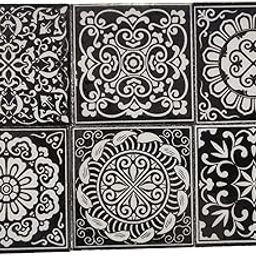 Season Creation Blue Pottery Floral Home Decor Office Decorative Ceramic Mosaic Wall Handmade Kitchen Washroom Tile Tabletop Interior Exterior Flooring Wall Tile 3" x 3" inch Pack of 6-image-41