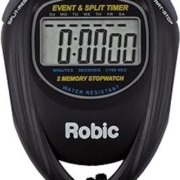 Robic SC-539 Water Resistant Event & Split Time Memory Stopwatch, Black-13