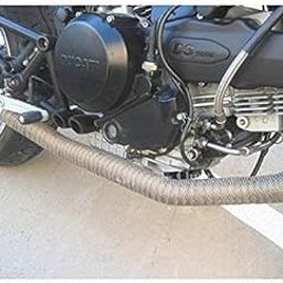 KOHLI Bullet Accessories Bike Bullet Slinecer Wrap with Clamp Heat Shield Bike Exhaust Silencer Wrap 3 Meter Compatible with RE Classic 500 Harley Ect.-picture-25