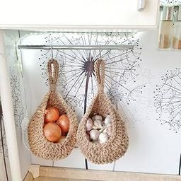 AIESY - Live Beautiful ! Cotton Handcrafted Decorative Crochet Hanging Baskets Patterns For Plantation, Home Decoration & Storage Nuts (2), Beige (Pack of 1)-26