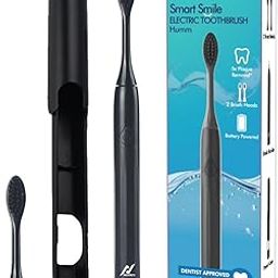 Nexlev Sonic Electric Toothbrush & Travel Case | 30000 vibrations/min | 2 modes | Super soft Bristles | 2 min timer | Waterproof | 2 Replaceable Brush Heads | Gentle Oral Care | Black ET-01-10