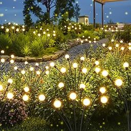 LETMY 6 Pack 48 LED Solar Garden Lights, Upgraded Solar Firefly Lights Outdoor Waterproof, Swaying Solar Lights for Outside Garden Decor Yard Patio Decorations, Larger Solar Panel & Bigger Bulb Base-21