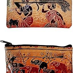 Women’s Shantiniketan Leather Clutch Dual Clutch Combo Lady Farming/Elephant-image-8