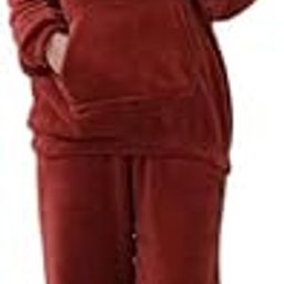 Pajamas for Women, Autumn/Winter, Roomwear, Top and Bottom Set, Pair of Fluffy Pajamas, Long Sleeves, Warm, Nightwear, Loungewear, Thick,-image-36
