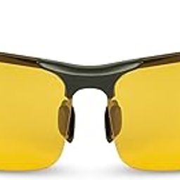 AMBEYE Y2K Gun-Black Night Vision Glasses Driving Googles UV400 HD Anti-Glare Yellow Tint Lens & Anti-Slip Rubber Sleeves for Cycling Commute Nylon Case Car Visor Clip Men Women Nighttime Long Drives-image-23
