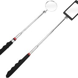Hohopeti 2pcs Telescoping Inspection Mirror Led Light Flexible Mechanic Tools for Under-car and Hard Reach Areas Led Illuminated Mirrors for Automotive Repair and Maintenance-17