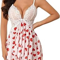Floral Babydoll Lingerie Set, Blue Daisy Print with White Lace Trim, Asymmetric Hem-image-53