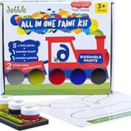 dabble All In One Painting Kit | Reusable Colouring Pages | Non Toxic Colour For Kids| Gift For Kids For Ages 3+,Multicoloured-2