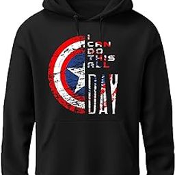 Clothing's Hooded Mens Sweatshirt | Hoodie for Men | Solis and Trendy | Captain America Sheild Inspired Art Print-image-40