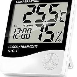 Vtronix HTC-1 Digital Hygrometer Thermometer Humidity Meter With Clock LCD Display-11