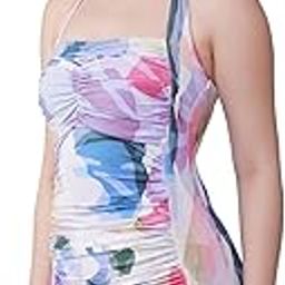 brauch Women's Printed & Tropical Padded Halter Neck Padded Swimsuit with Boyshorts | Ruched One-Piece Swimdress for Modest Casual Beachwear-image-2