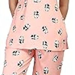 Women's Silk Satin Panda Print Night Suit Pair.-image-61