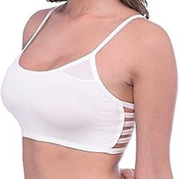 Women's Cotton Blend 6 Straps Padded Bralette with Removable Pads (White, Free Size)-picture-33