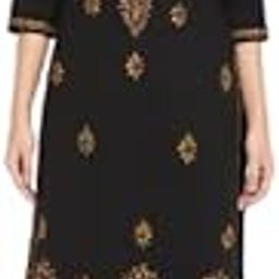 Black Embroidered Kurti for Women – Elegant Vibrant Comfortable and Ideal for Office Festive Events or Outings in L Size-image-64