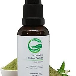 3% Caffeine + 3% Pea Peptide Hair Growth Serum | With Panthenol & Bhringraj | Strengthens Roots, Reduces Hair Fall, Boosts Hair Growth, Hydrates, Nourishes Scalp & Improves Hair Density | 30ml-36