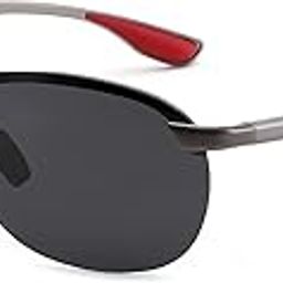 Driving Polarized Sunglasses UV Protection Sunglasses for Men Al-Mg Metal Frame with Spring Hinge E1261-image-18