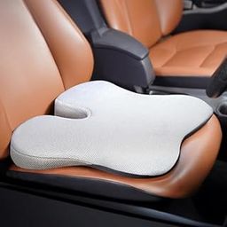 CUSHIO Car Wedge Seat Cushion | Ergonomic Memory Foam Cushion for Tailbone & Lower Back Support | Coccyx Cushion with Non-Slip Base (Upto 120KG, Mesh Grey)-image-52