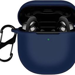 LIRAMARK Silicone Cover Case with Carbiner Compatible with Bose QuietComfort Earbuds 2 / QuietComfort Ultra (Blue)-image-3