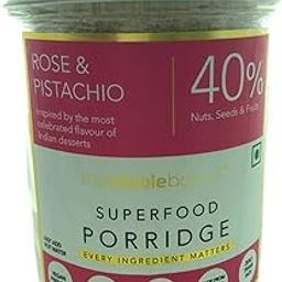 thenibblebox Rose & Pistachio Almond Flour Superfood Porridge Instant Breakfast Mix, 200g Jar [40% Dry Fruits, Gluten Free, Vegan Friendly, no Refined Sugar, no Wheat] 5.7g Protein per Serving-image-62
