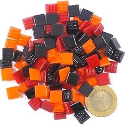 Sai Mosaic Art 10x10mm Vitreous Red-Orange-Black Colour Mosaic 100 Gm Pack-image-48