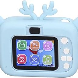 Children Digital Video Camera, 1080P Recording Kids Camcorder Toy 2in Display USB Charging 20MP Automatic Color Adjustment for Playing (Blue White)-image-42