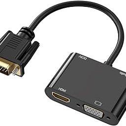 VGA to HDMI VGA Adapter, 1Goal® 1080P VGA Splitter (1 in 2 Out) for Computer, Desktop, Laptop, PC, Monitor, Projector (Black)-image-18