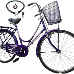 Avon Zinnia Roadster Desi Girls Bicycle | Single Speed, IBC Carrier, Basket, Chain Cover, Bell, Lock | Age 9+ Years | Purple | Girls, Women-image-7