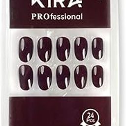 KIRA Artifical Fake Nails With Buffer & Glue, Natural False Nails Delicate & Comfortable With Long Lasting And Waterproof For Women (A06)-35