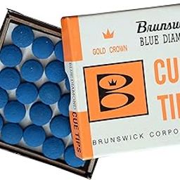 ABA Brunswick Blue Diamond Cue Tip for Snooker Pool and Billiard Cue Pack of 50 Pieces, Leather (10mm)-22