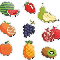 SAF Paintings Fruits Theme MDF Wooden Set of 9 Fridge and Door Magnets |Home Decor Item | Kitchen Decor Item |FM-9p-15-16