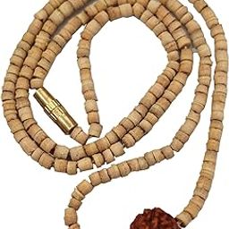 PRAYVERSE Tulsi Neck Mala + Rudraksha Beads (Necklaces) 2 mm Approx Beads Ram Mala Mala cleanses Mind, Body & Soul, Brings Health, Happiness & Equanimity, Protects Tulsi Neck Mala-image-18