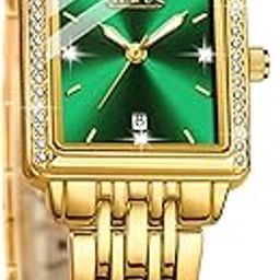 Gold Watches for Women Original Luxury Small Square Diamond Wrist Watch Analog Quartz Stainless Steel Waterproof Stylish Ladies Watch Date-image-54