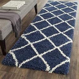 FIASCO Soft Modern Shag Area Rugs Fluffy Living Room Carpet Comfy Bedroom Home Decorate Floor Kids Playing Mat(2x3 Feet Blue and White)-image-72