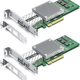10Gtek 10Gb PCI-E NIC Network Card, with Broadcom BCM57810S Chipset, Dual SFP+ Port, PCI Express Ethernet LAN Adapter Support Windows Server/Windows/Linux/VMware, 2-Pack-12