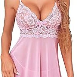 Women Babydoll Lingerie Set for Honeymoon for Woman Thongs | Beautifull Night Dress Above Knee Baby Doll Night Dress-image-90