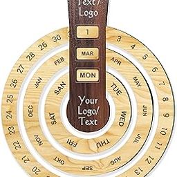 Brown Cloud Personalized Wooden Perpetual Wall Calendar with Personalised/Customized Message/Quote/Text/Photograph for Personal/Corporate Gift (B001) (1 Calendar)-11