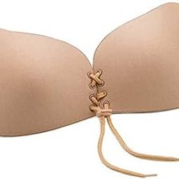 Women's Silicone Wired Stick-On Bra Women Invisible Push up Design Bra Invisible Sticky Bra Strapless Silicone Gel Self Backless Adhesive Bra Beige-image-5