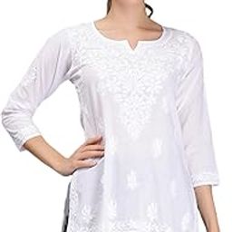 Seva Chikan Hand Embroidered Cotton Lucknowi Chikankari Top SCL9101-image-13