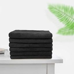 Sassoon Highly Absorbent Microfiber Cleaning Cloth in 450 GSM (6 Pcs, Black) 40X40 cms- Thick Lint & Streak-Free Multipurpose Cloths-Automotive Microfiber Towels for Car Bike Cleaning-image-33