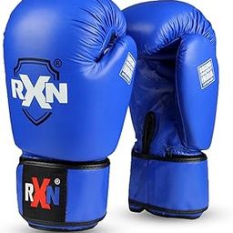 RXN Professional Amateur Competition Leather Boxing Gloves (Blue-8OZ)-image-56