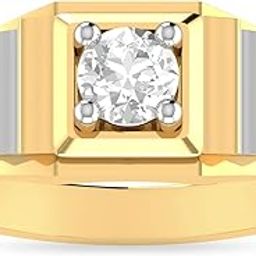 pc jeweller The Bearcban 18KT Yellow Gold and Diamond Ring for Men-picture-2