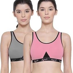 Women's Non-Padded Sports BRA-531 Sports Bra 531_2PC_Grey & BABYPINK_XL-picture-29