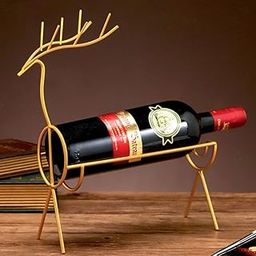 BonZeal Christmas Deer Wine Bottle Holder Rack Stand Set of 1 Holds 1 Standard Wine Bottle Secret Santa Gifts for Christmas New Year Birthday Gift for Friend Retirement-image-36