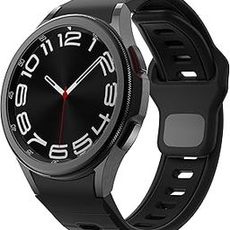 VEMIGON Rugged No Gap Strap Compatible with Samsung Galaxy Watch 7 6 5 4 Bands 44mm 40mm/Galaxy Watch 6 Classic 47mm 43mm/Watch 5 Pro 45mm/Watch 4 Classic 46mm 42mm, Silicone Replacement Sport Loop-26
