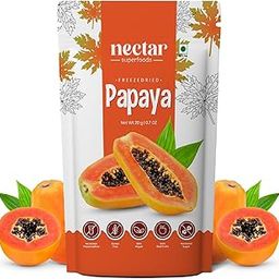 Nectar Superfoods Freeze Dried Papaya | No Preservatives, No Added Sugar, Healthy Dried Fruit | 100% Natural, Vegan, Gluten Free Snack for Kids and Adults | 20 gram Pouch-41
