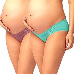 Women’s Cotton V Shaped Low Rise Waist Pregnancy Maternity Plus Size Brief Panties Under The Bump Soft Strachable. Pack of 2-image-50