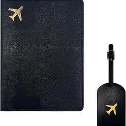 Passport Cover for Men, Passport Cover for Women with 1 Pcs Baggage Tag Black Suitable for Protecting Passport During Travel Organizing Travel Documents-picture-24